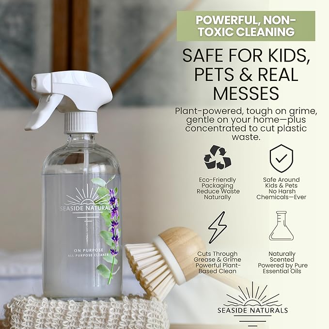 Cleanse Bathroom Cleaner Refill (4 oz) – Makes 4 Bottles – Non-Toxic Citrus & Tea Tree Concentrate with Lemon, Grapefruit, Orange Essential Oils – Plant-Based Deep Clean Formula