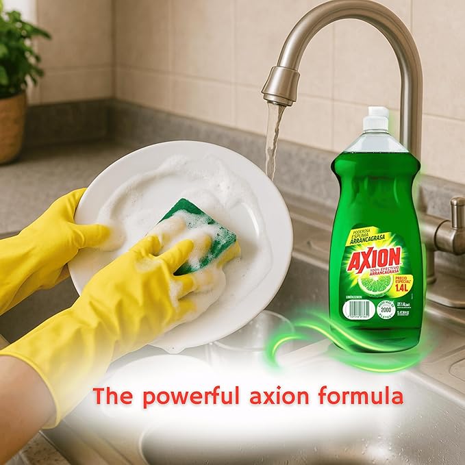 Axion Dish Soap, Dishwashing Liquid Dish Soap, Dish Detergent liquid, 1.1 L (Lemon)