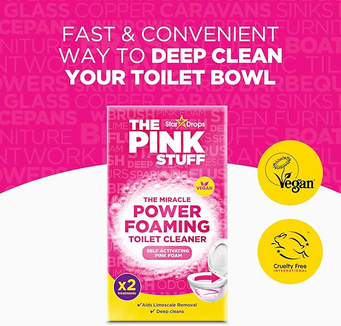 The Pink Stuff Cleaning Bundle Kit, Squeezable Cleaning Paste, Cleaning Paste, Toilet Foaming Powder, Multi Purpose Spray, Bathroom Cleaner Spray, Household Cleaning Supplies Set