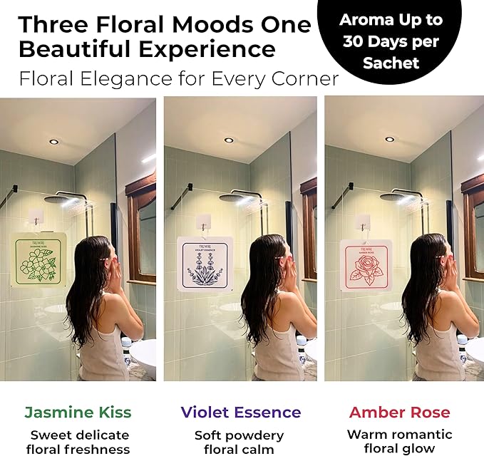 Room Deodorizer Gel Odor Eliminator For Home - Variety Pack Of 3 - Violet Essence|Amber Rose|Jasmine Kiss Bathroom Air Freshener Odor Absorber - Long Lasting Strong Scent For Kitchen Trash Closet
