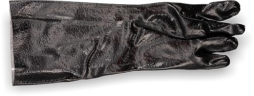San Jamar Dish Washing/Utility Gloves Plastic Pot/Sink Gloves, Heat Protection, Waterproof With 18 Inch Coverage For Commercial Kitchen, Black