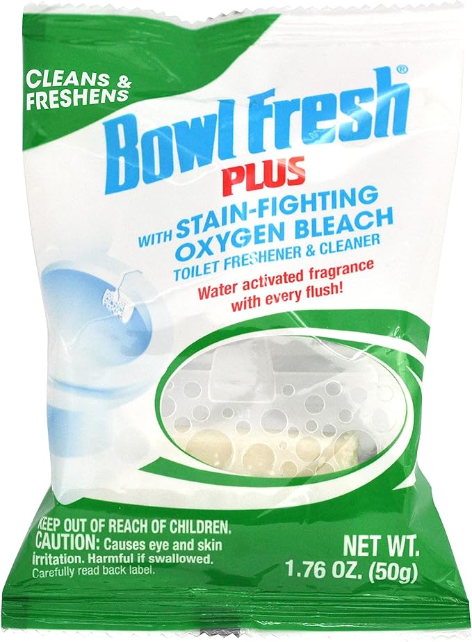 Bowl Fresh Plus Toilet Bowl Cleaner and Deodorizer, Pleasantly Scented Water Activated Fragrance with Every Flush (Pack of 4)