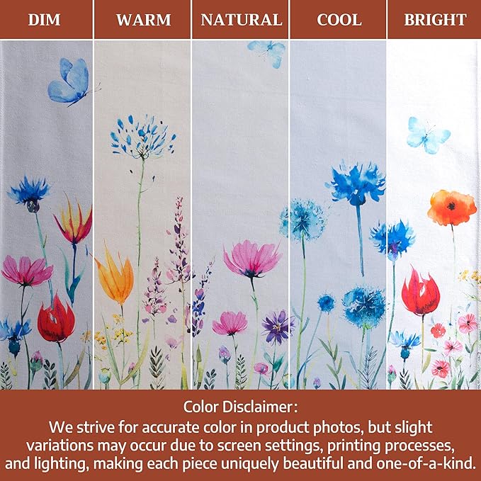 Maison d' Hermine Kitchen Towels Set of 3 100% Cotton 27.50" x 20" Reusable Cloth Tea Dish Towels Absorbent with Hanging Loop for Kitchen Farmhouse Hotel Spring Summer - Flower in The Field