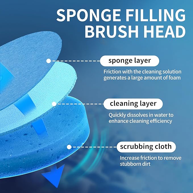 Disposable Disposable Toilet Bowl Cleaner Brush, Toilet Brush and Holder Set with Refills, Bathroom Cleaning Supplies (32 Replacement Heads)