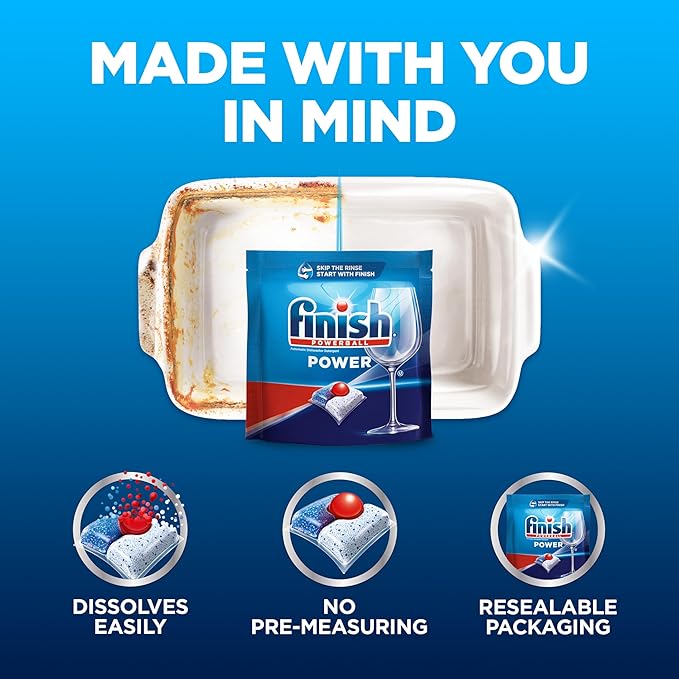 Finish Power - 76ct - Dishwasher Detergent - Powerball - Dishwashing Tablets - Dish Tabs, (Pack of 3)