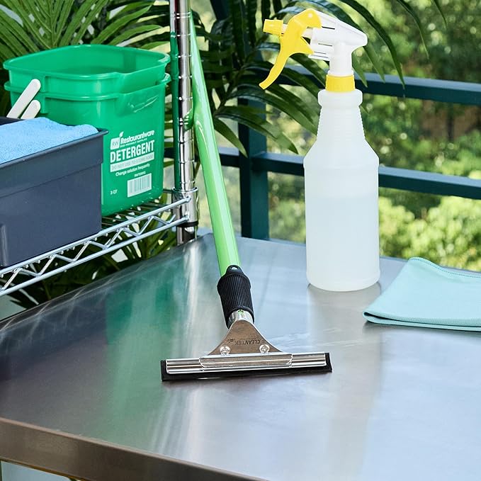 Restaurantware-Clean Tek Professional 5.91 Inch Window Squeegee, 1 Cleaning Squeegee with Rubber Blade - No-Slip Handle, Clean Mirror Or Car Windshield, Stainless Steel Wiper for Glass Door