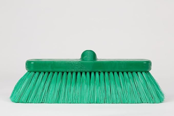 SPARTA 41278EC09 Flo-Thru Plastic Wall Scrub Brush, Equipment Brush With Soft Nylex Bristles For Industrial Kitchens, Hospitals, Commercial Cleaning, 4 Inches, Green