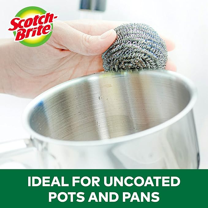 Scotch-Brite Non-Scratch Scrub Sponges, 6 Pack and Stainless Steel Scrubbers, 3 Pack
