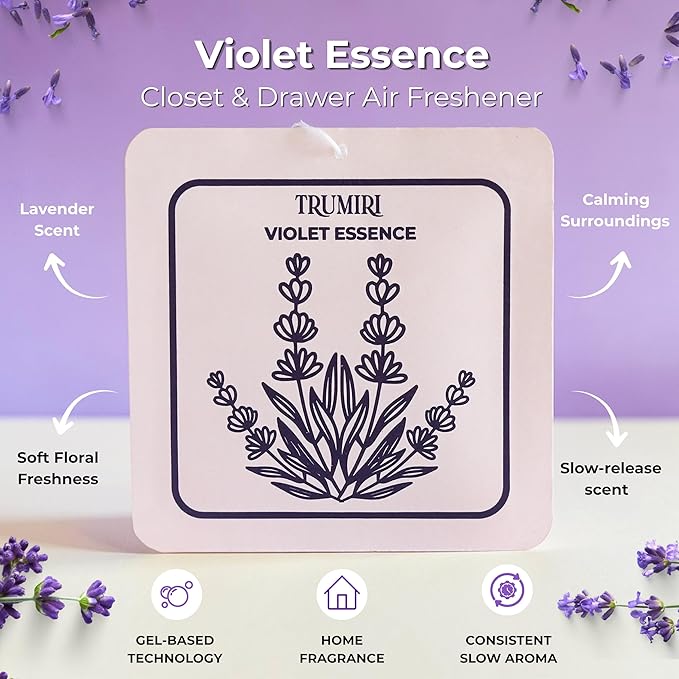 Violet Essence - Room Deodorizer Gel Odor Eliminator For Home - Pack Of 3 - Bathroom Air Freshener Odor Absorber - Long Lasting Non Plug In Strong Scent For Kitchen Trash Basement Rv Closet Smell