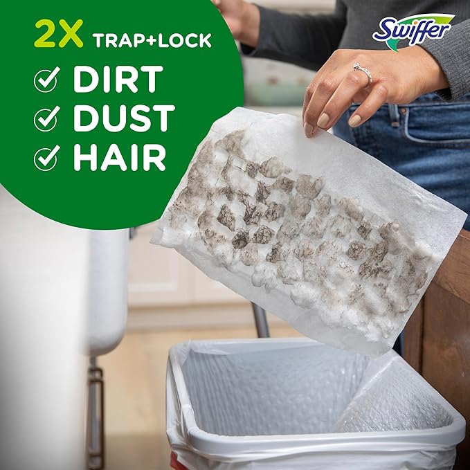 Swiffer Sweeper Heavy Duty Dry Multi-Surface Cloth Refills for Floor Sweeping and Cleaning, Unstopables Fresh Scent, 10 Count