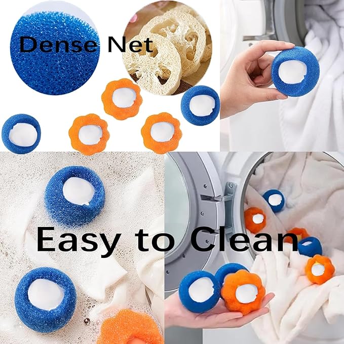 15 Packs Washer Balls, Reusable Tangle-Free Eco-Friendly Laundry Scrubbing Balls, Solid Colorful Laundry Washing Balls Enhance Your Machine Cleaning Power + 5 Pack Laundry Ball Hair Extractors