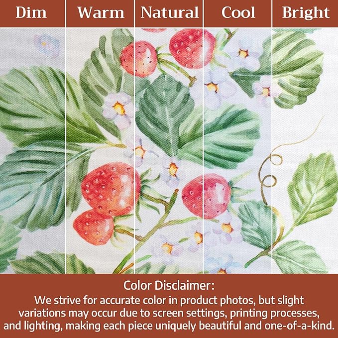 Maison d'Hermine Kitchen Towels Set of 2 100% Cotton 27.50" x 20" Reusable Cloth Tea Dish Towels Absorbent with Hanging Loop for Kitchen, Home, Dining, Cocktail Parties (Strawberry Summer)