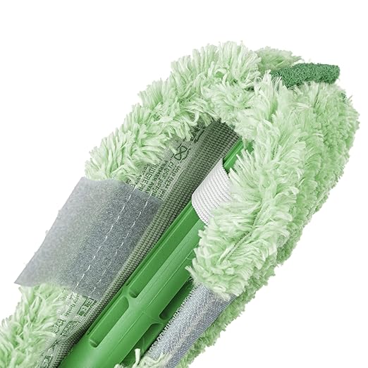 Unger Commercial 14" Microfiber StripWasher® with T-Bar Handle, Case of 10 – High Water Retention and Integrated Scrub Pad for Streak-Free Window Cleaning NC350