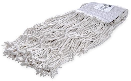 Carlisle FoodService Products 369817B00 #24 5" Cotton Head Band Large Cut-End Wet Mop, White (Case of 12)
