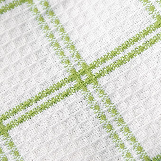 T-Fal Premium Waffle Dish Cloths: Highly Absorbent, Super Soft Long Lasting - 100% Cotton, 12"x13" Towel for Cleaning & Drying, (4-Pack), Green