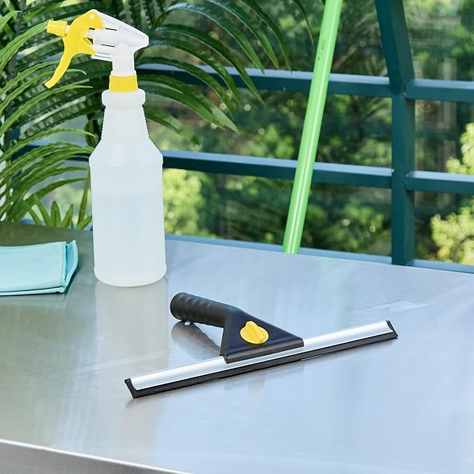 Restaurantware-Clean Tek Professional 11.81 Inch Window Squeegee, 1 Window Cleaning Squeegee with Rubber Blade - All-Purpose, for Mirror Or Glass Door, Black Plastic Wiper with Aluminum Frame