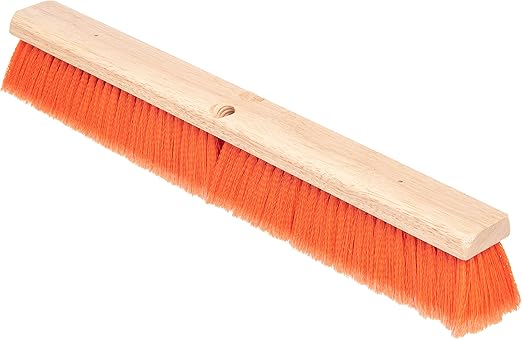 SPARTA 4501424 Flo-Pac Flagged Fine Floor Sweep, Polypropylene Bristles, 24" Block Size, 3" Bristle Trim, Orange