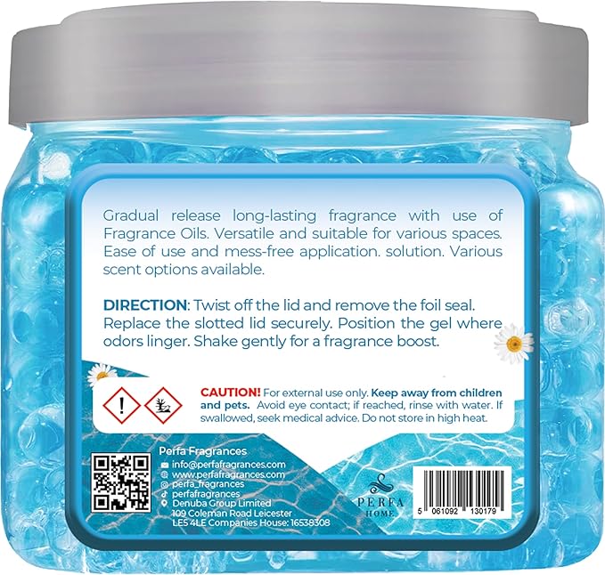 Pack of 2 Scented Gel Air Freshener | Ocean Scented Gel For Closet, Office, Car & Small Spaces | Room Deodorizer, Helps with Odor | Air Freshener Home Long Lasting | Bathroom Freshener | By Perfa
