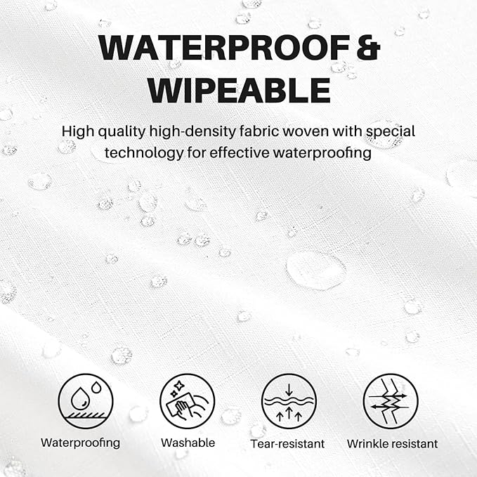 IVAPUPU Textured Linen Table Cloth for Rectangle Table - Waterproof Fabric Tablecloth Rectangular Wrinkle Free Wipeable Dining Cover for Wedding/Birthday/Party Decor, 52 x 70 Inch