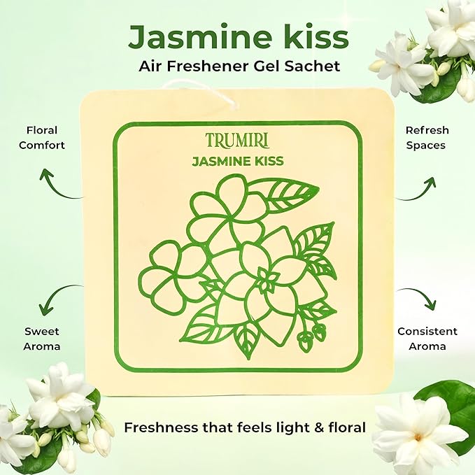 Jasmine Kiss - Room Deodorizer Gel Odor Eliminator For Home - Pack Of 3 - Bathroom Air Freshener Odor Absorber - Long Lasting Non Plug In Strong Scent For Kitchen Trash Basement Rv Closet Smell