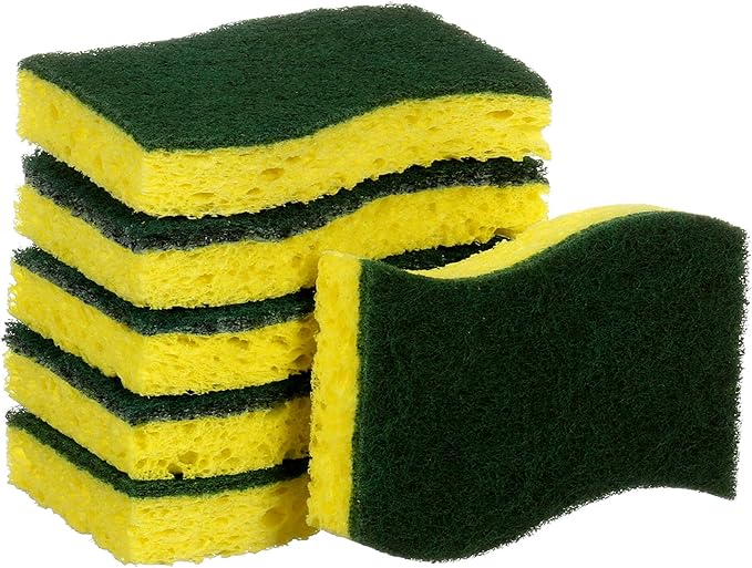 Scotch-Brite Heavy Duty Scrub Sponges, Sponges for Cleaning Kitchen and Household, Heavy Duty Sponges Safe for Non-Coated Cookware, 36 Scrubbing Sponges (Pack of 2)