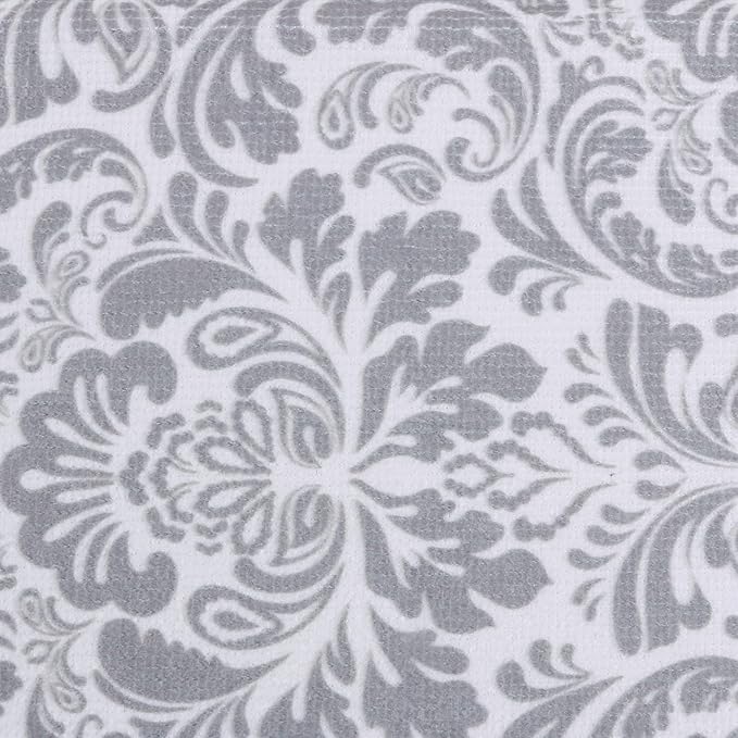 DII Cleaning Collection Multi-Purpose Microfiber, Gray Damask, Dishtowel Set
