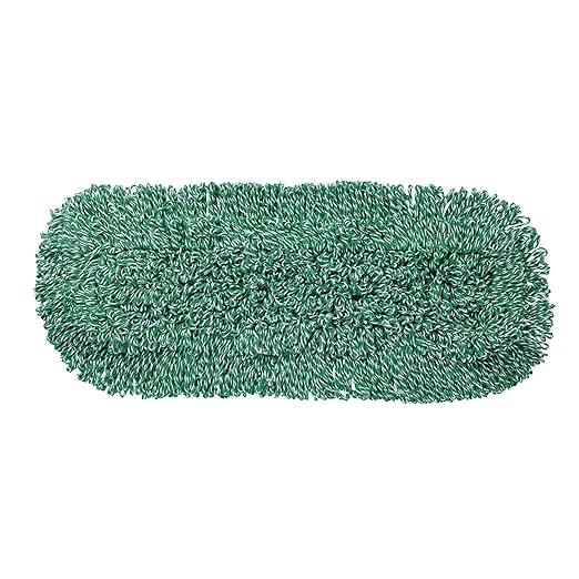 Rubbermaid Commercial Products, Looped-End-Dust Mop Head Replacement, Microfiber blend, 24-inch, Green, Heavy Duty Industrial Wet Mop For Floor Cleaning Office/School/Stadium/Lobby/Restaurant