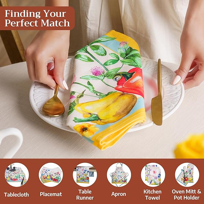 Maison d' Hermine 100% Cotton Cloth Napkins Set of 4 Everyday Reusable Square Napkins Cloth Washable Dinner Party Wedding Restaurant Hotel Kitchen Spring Summer (Giverny, 20" x 20")