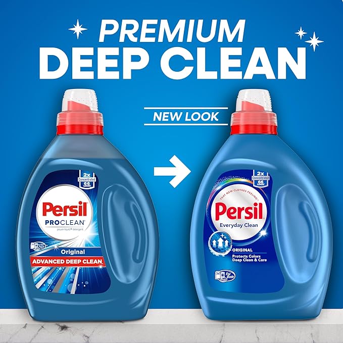 Persil Original Everyday Clean Liquid Laundry Detergent, 50 Fl Oz, 66 Loads, Ultra Concentrated, Deep Clean & Care for Colors & Whites, Laundry Soap for All Water Temperatures, HE Safe