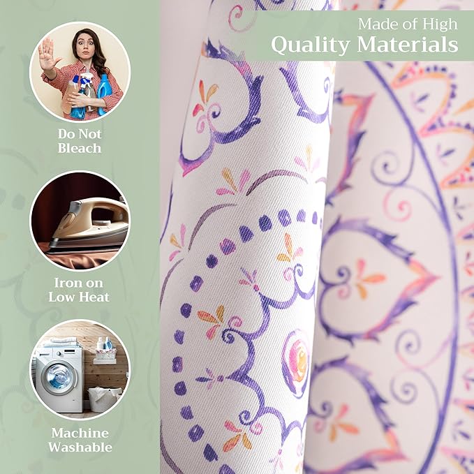 Maison d' Hermine Kitchen Towels Set of 3 100% Cotton 27.50" x 20" Reusable Cloth Tea Dish Towels Absorbent with Hanging Loop for Kitchen Farmhouse Hotel Spring Summer - Mandala