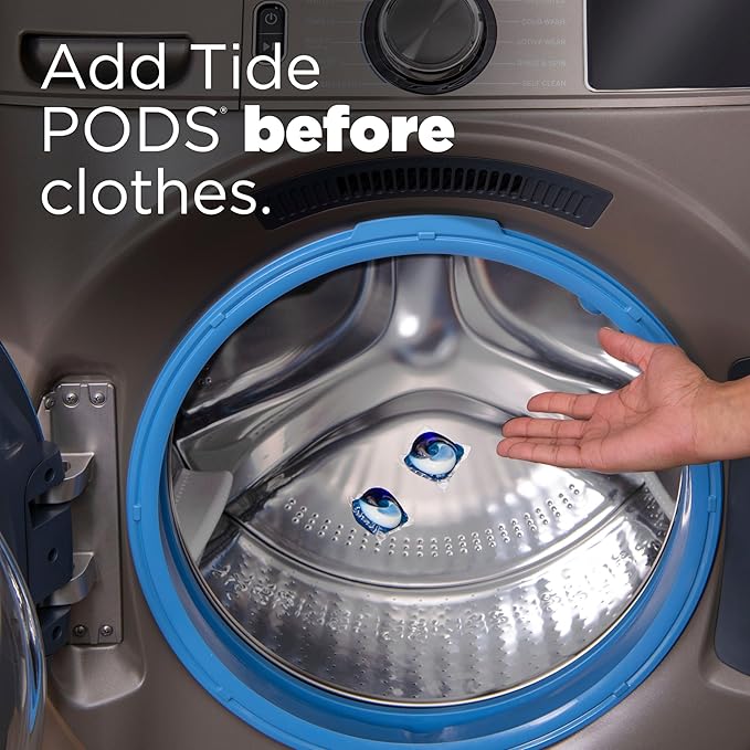 Tide PODS Laundry Detergent soap with a touch of Downy 4-in-1 Detergent, 57 Count, Stain Remover, Freshness, Softness, Fabric Protecter, HE Compaible