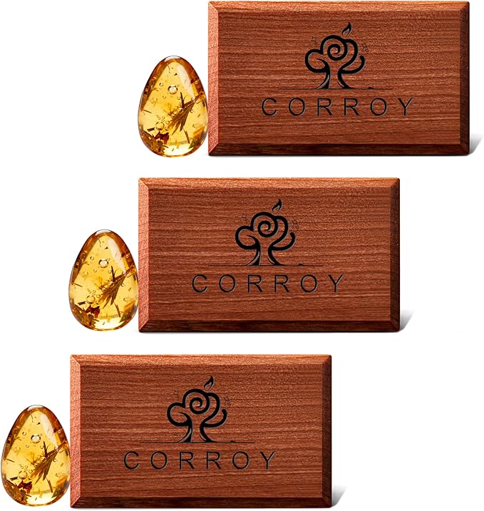 Car Air Freshener Natural Essential Oil Scent, Odor Eliminator and Purifier, Sun Visor Clip Air Freshener for Car(Refill - 3 Pack - Pure Amber)