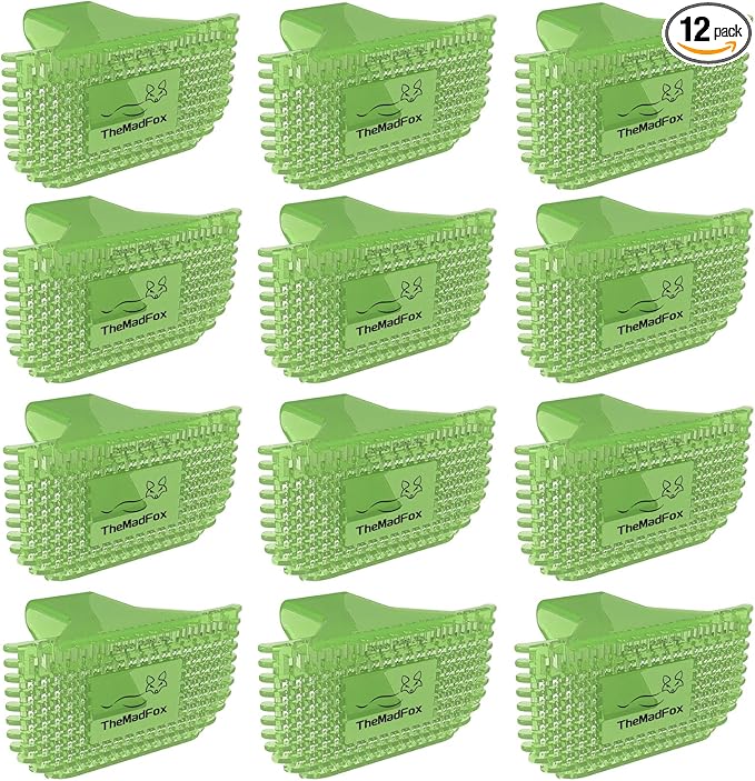 12 Pack Toilet Bowl Freshener Clip, Eco Bowl Clip Air Freshener for Bathroom, Odor Eliminator with Natural Cucumber Scent, Long Lasting Up to 30 Days, Discreet Secure Clip for Toilet Rim