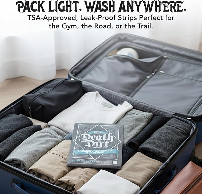 Death to Dirt Laundry Detergent Sheets, 192 Loads, Tough on Stains and Odors, Gentle on Skin and Fabric, Plant-Based & Eco-Friendly, Final Fresh Linen Scent, 32ct (3 Pack)