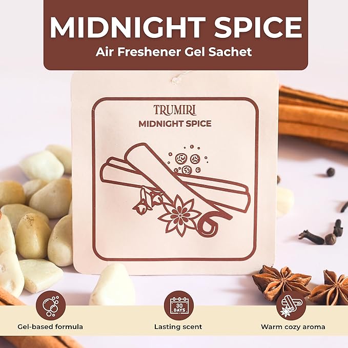 Midnight Spice - Room Deodorizer Gel Odor Eliminator For Home - Bathroom Air Freshener Odor Absorber - Closet Deodorizer - Long Lasting Non Plug In Strong Scent For Kitchen Trash Basement Shoe Rack