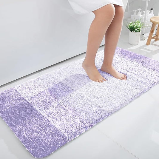 OLANLY Bathroom Runner Rugs Mat 44x24, Extra Soft Absorbent Microfiber Bath Rug, Rubber Backing, Quick Dry, Washable Long Bath Mats for Bathroom, Tub and Shower, Home Decor Accessories, Light Purple