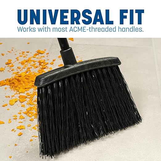 Carlisle FoodService Products Duo-Sweep Plastic Small Debris Broom with Handle, 48 Inches, Black, (Pack of 12)