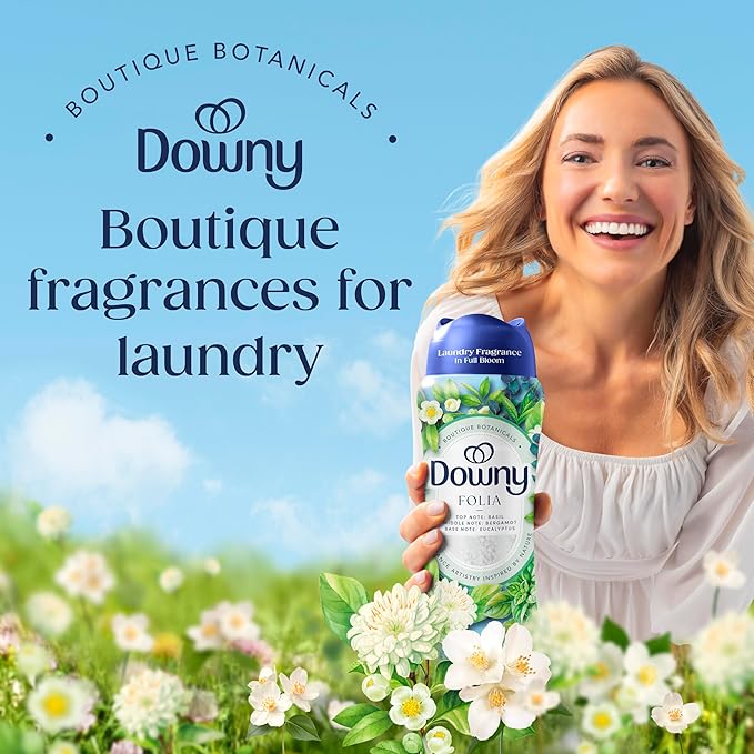 Downy Boutique Botanicals In Wash Laundry Scent Booster Beads, FOLIA Scent, 21.1 oz, Boutique Fragrances inspired by the Artistry of Nature