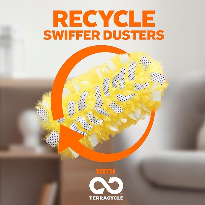 Swiffer Dusters Heavy Duty, Feather Head Multi-Surface Duster Refills for Cleaning, Unstopables, Yellow, 24 Count (4 Packs of 6)
