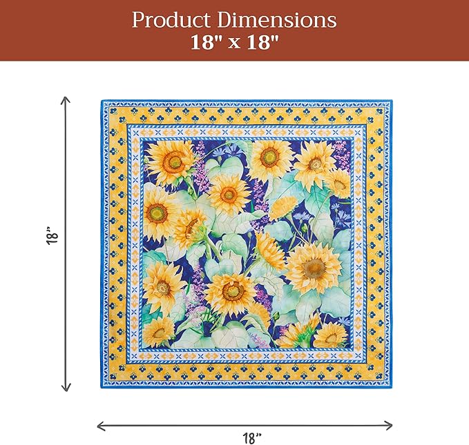 Maison d' Hermine 100% Cotton Cloth Napkins Set of 4 Everyday Reusable Square Napkins Cloth Washable Dinner Party Wedding Restaurant Hotel Kitchen Spring Summer (Sunflower Days, 18" x 18")