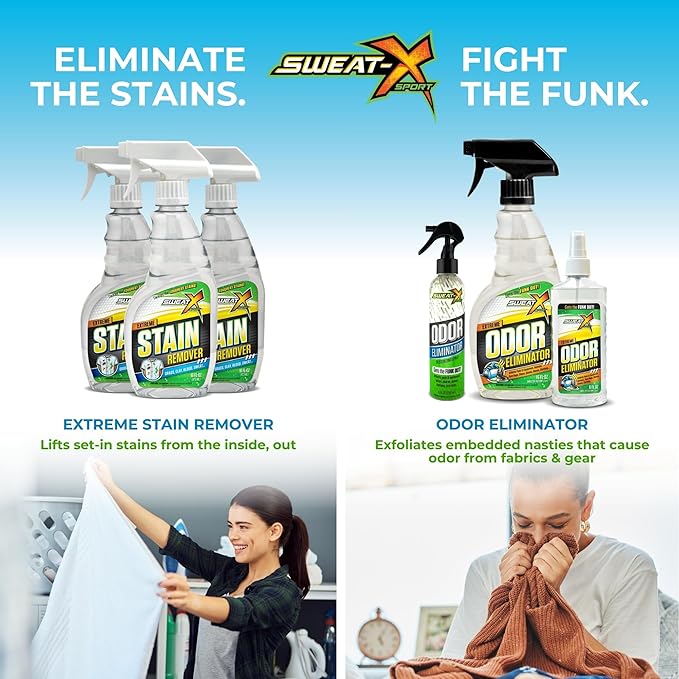 SweatX Extreme Odor Spray - Multipurpose No-Wash Deodorizer - Ideal for Shoes and Gym Clothing - Victory Scent (16 fl oz)