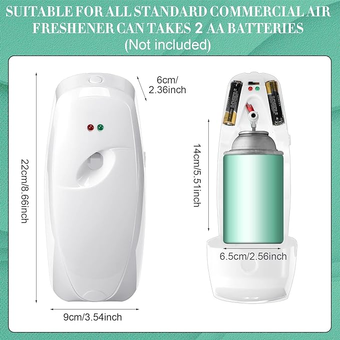 Maxcheck 4 Pcs Automatic Air Freshener Spray Dispenser Wall Mounted Automatic Spray Dispenser Air Freshener for Bathroom Battery Operated Free Standing for Commercial Place and Room(White)