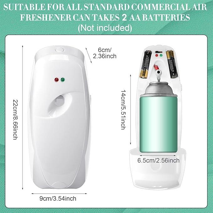Maxcheck 12 Pcs Automatic Air Freshener Spray Dispenser Automatic Spray Dispenser for Bathroom Battery Operated Free Standing or Wall Mounted Restroom Bedroom Sprayer(White)