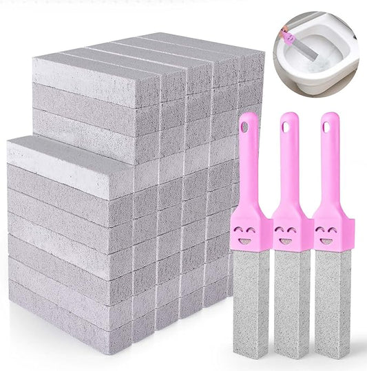 CONLI 60 Pack Pumice Stone Toilet Bowl Cleaner, Toilet Pumice Stone with Handle Remove Toilet Bowl Hard Water Rings Suitable for Cleaning Toilet Bathroom Kitchen Sink Grill