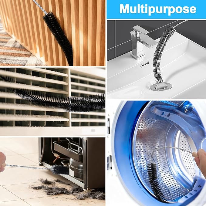 XANGNIER Dryer Vent Cleaner Brush,Flexible Clothes Dryer Lint Brush,Dryer Lint Trap Cleaning Tool,Laundry Room Essentials Lint Remover Accessories,Refrigerator Coil Brush,Household Cleaning Supplies
