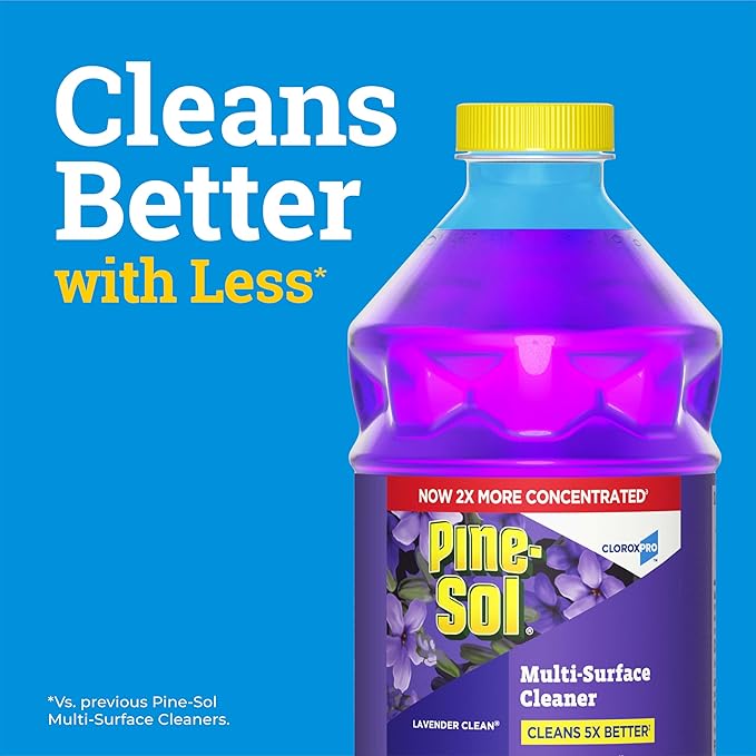 Pine-Sol Multi-Surface Cleaner, CloroxPro, 2x Concentrated Formula, All-Purpose Cleaner, Lavender Clean, 40 Fluid Ounces (Pack of 2)