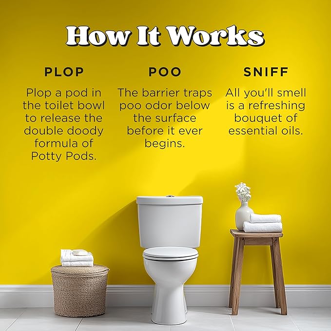 Poo-Pourri Before-You-Go 2-in-1 Toilet Potty Pods, Original Citrus, Bathroom Odor Deodorizer and Toilet Cleaner with Essential Oils, Lemon, Bergamot and Lemongrass Scent, 20 Count (Pack of 6)