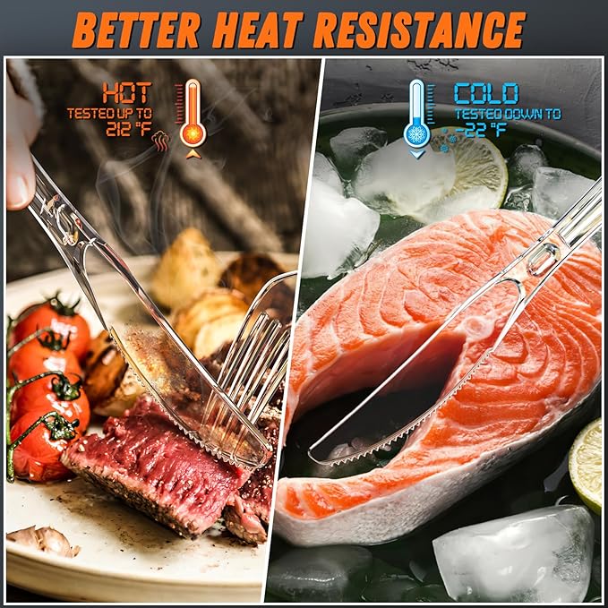 Dipoo 168pc 7.5" Clear Plastic Knives Heavy Duty Upgraded Heat Resistant & BPA Free, Solid and Durable Plastic Cutlery, Premium Disposable Knives, for Party Supply