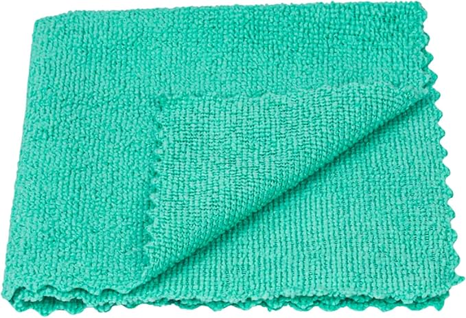 Restaurantware-Clean Tek Professional 11.81 x 11.81 Inch Microfiber Rags in a Box, 250 Absorbent Cleaning Cloths - No-Scratch, Green Microfiber Reusable Edgeless Cleaning Towels, Leaves No Streak