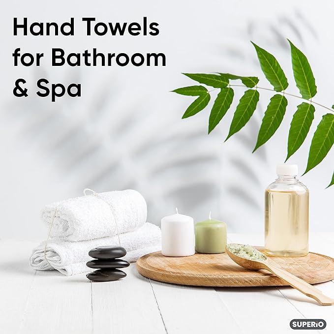 Superio Terry Cloth Rags White Washcloths 100% Cotton 12" Cleaning Cloths, Kitchen Towels, Facial Washcloth, Spa Cloths, Hand Towel, Small Lint Free Rags for Multi-Purposes, 48 Pack